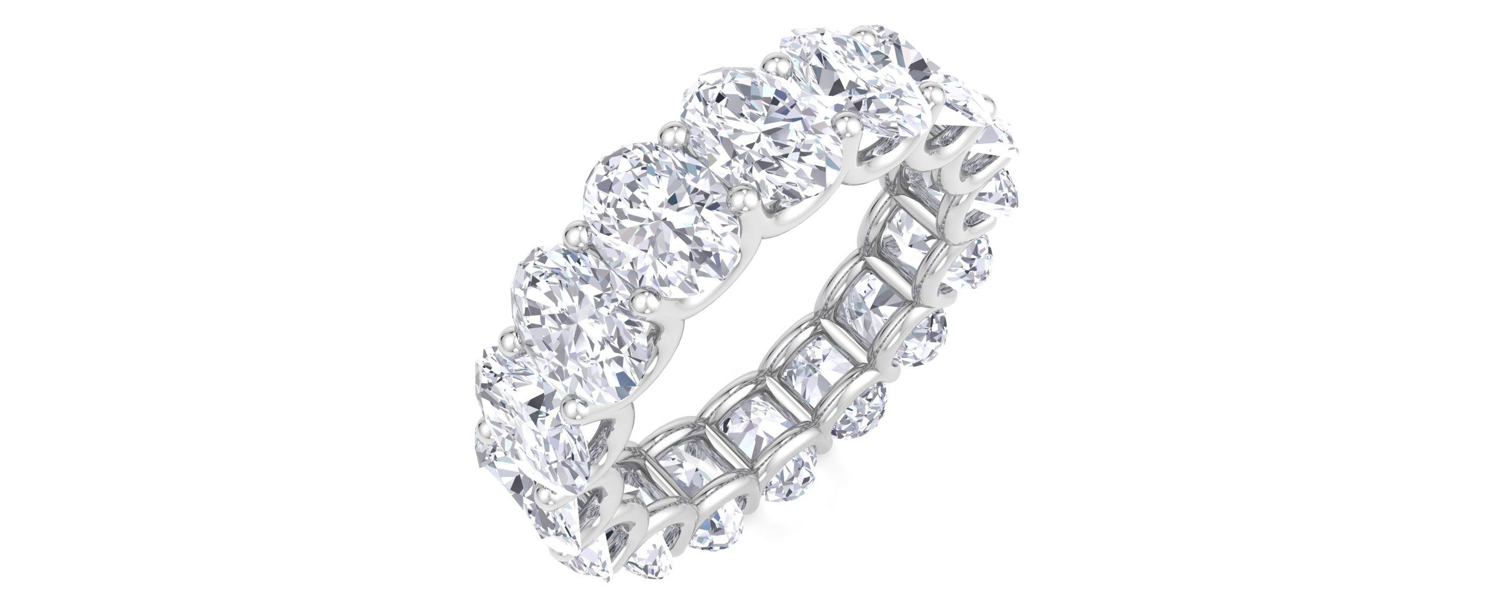 Lab Created 9 ct. t.w. Oval Shape Lab Grown Diamond Eternity Ring In 14 Karat Gold