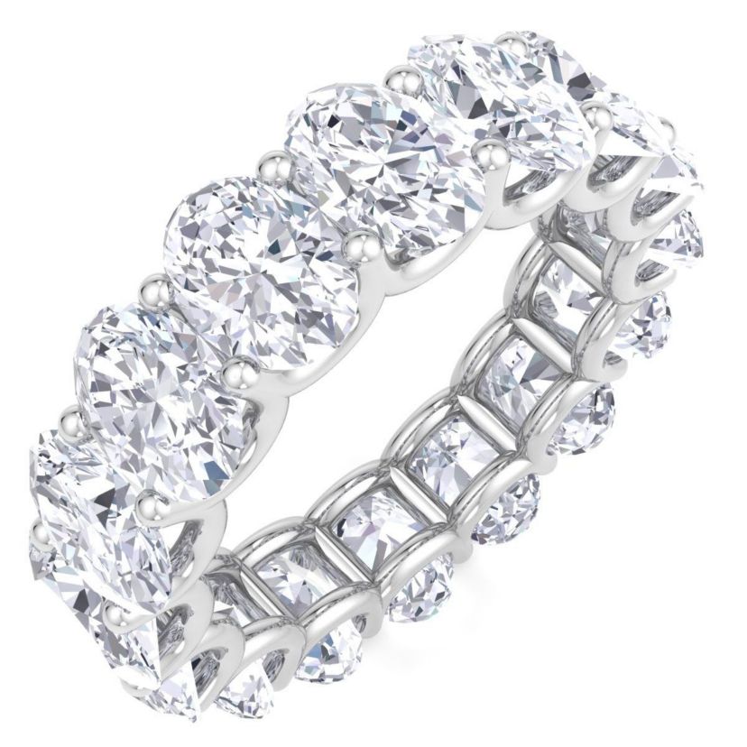 Lab Created 9 ct. t.w. Oval Shape Lab Grown Diamond Eternity Ring In 14 Karat Gold