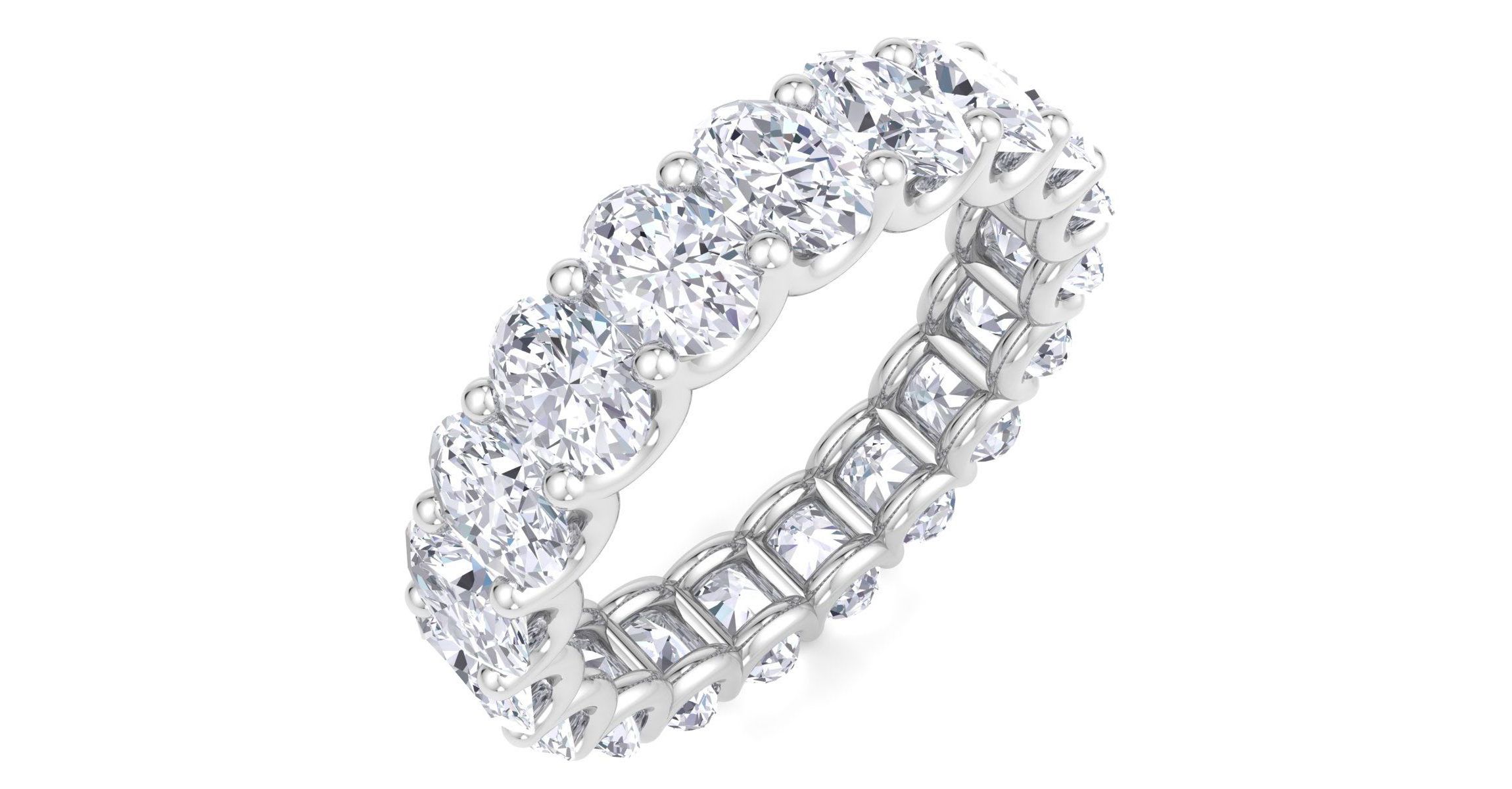 Lab Created 5 1/4 ct. t.w. Oval Shape Lab Grown Diamond Eternity Ring In 14 Karat Gold