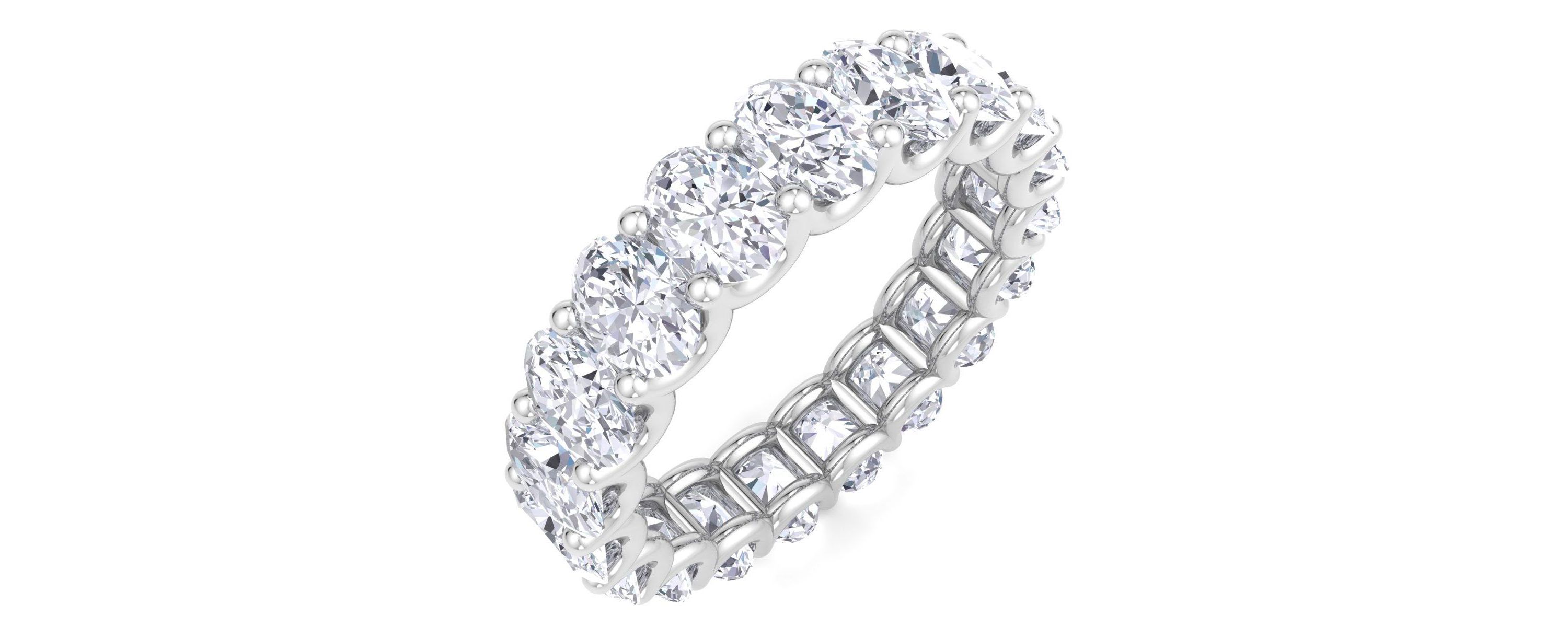 Lab Created 5 1/4 ct. t.w. Oval Shape Lab Grown Diamond Eternity Ring In 14 Karat Gold