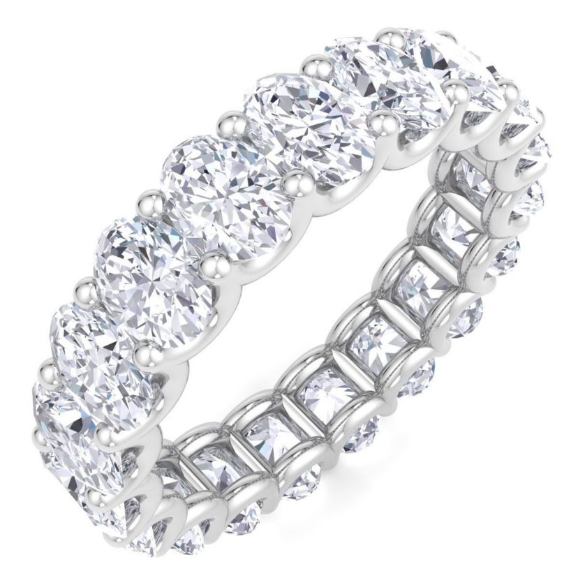 Lab Created 5 1/4 ct. t.w. Oval Shape Lab Grown Diamond Eternity Ring In 14 Karat Gold