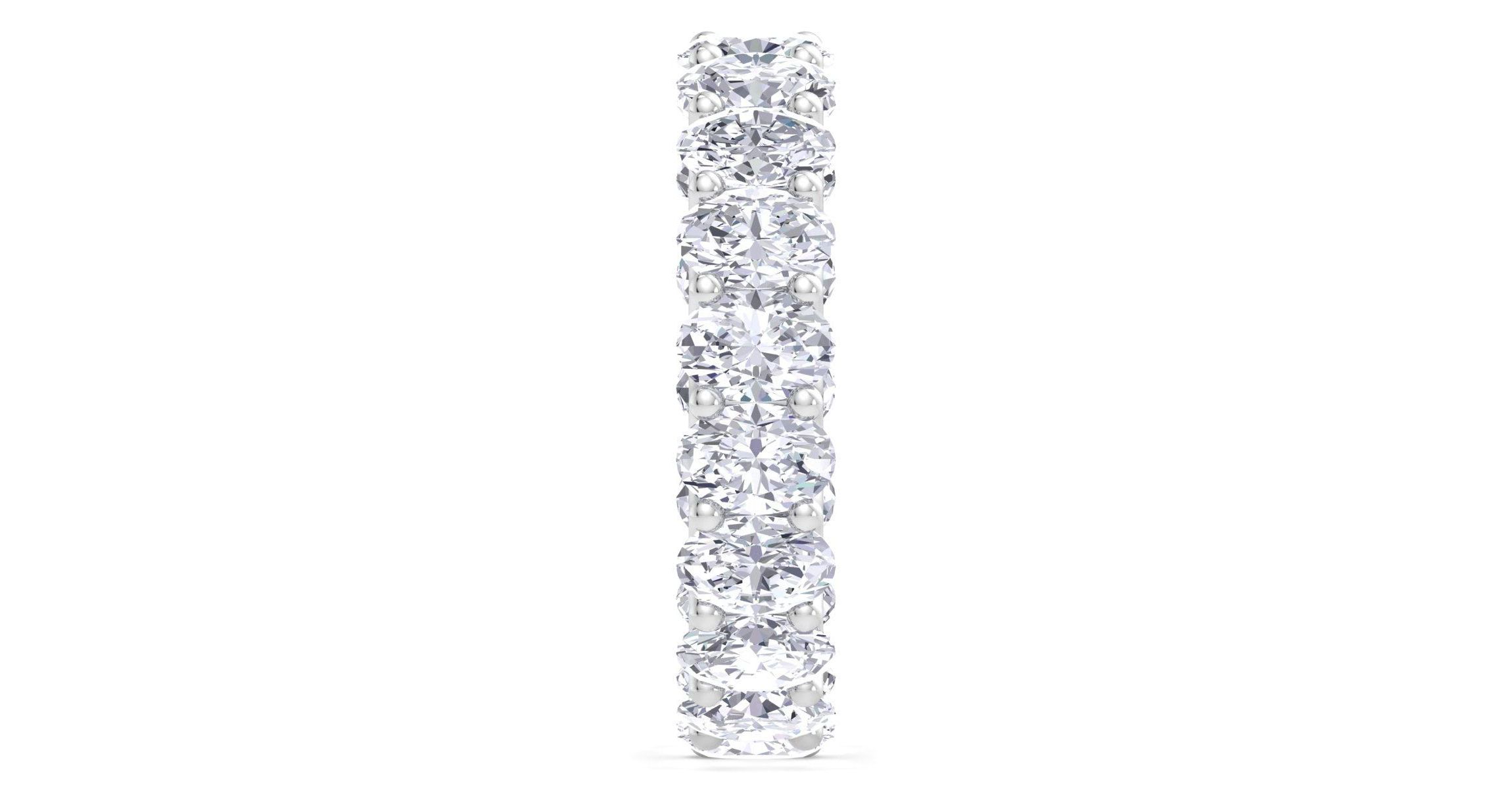 Lab Created 5 1/4 ct. t.w. Oval Shape Lab Grown Diamond Eternity Ring In 14 Karat Gold
