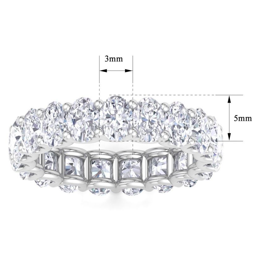 Lab Created 5 1/4 ct. t.w. Oval Shape Lab Grown Diamond Eternity Ring In 14 Karat Gold