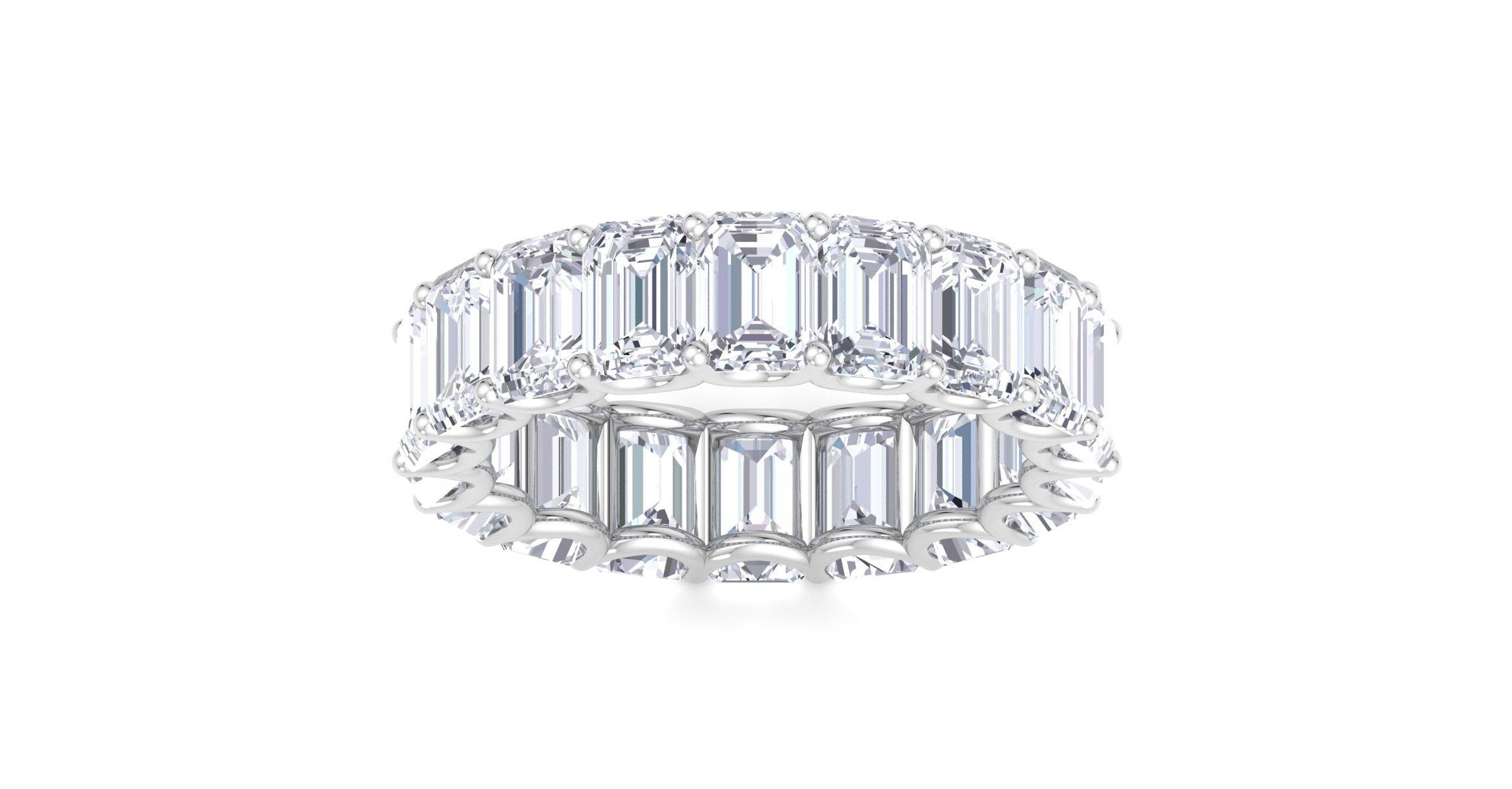 Lab Created 8 ct. t.w. Emerald Cut Lab Grown Diamond Eternity Ring In 14 Karat Gold
