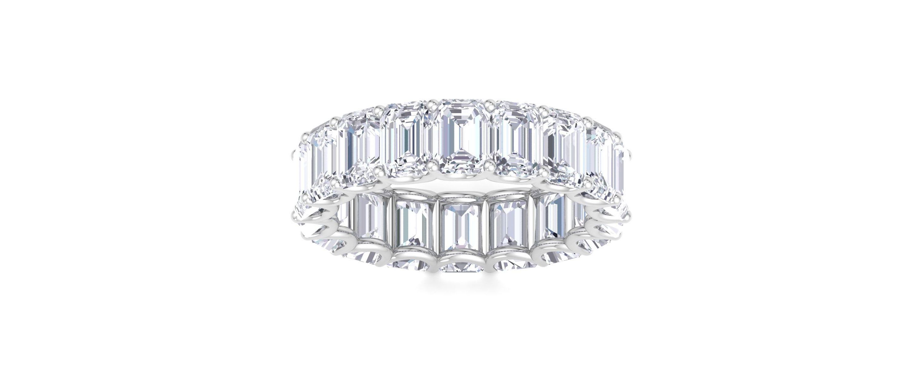 Lab Created 8 ct. t.w. Emerald Cut Lab Grown Diamond Eternity Ring In 14 Karat Gold