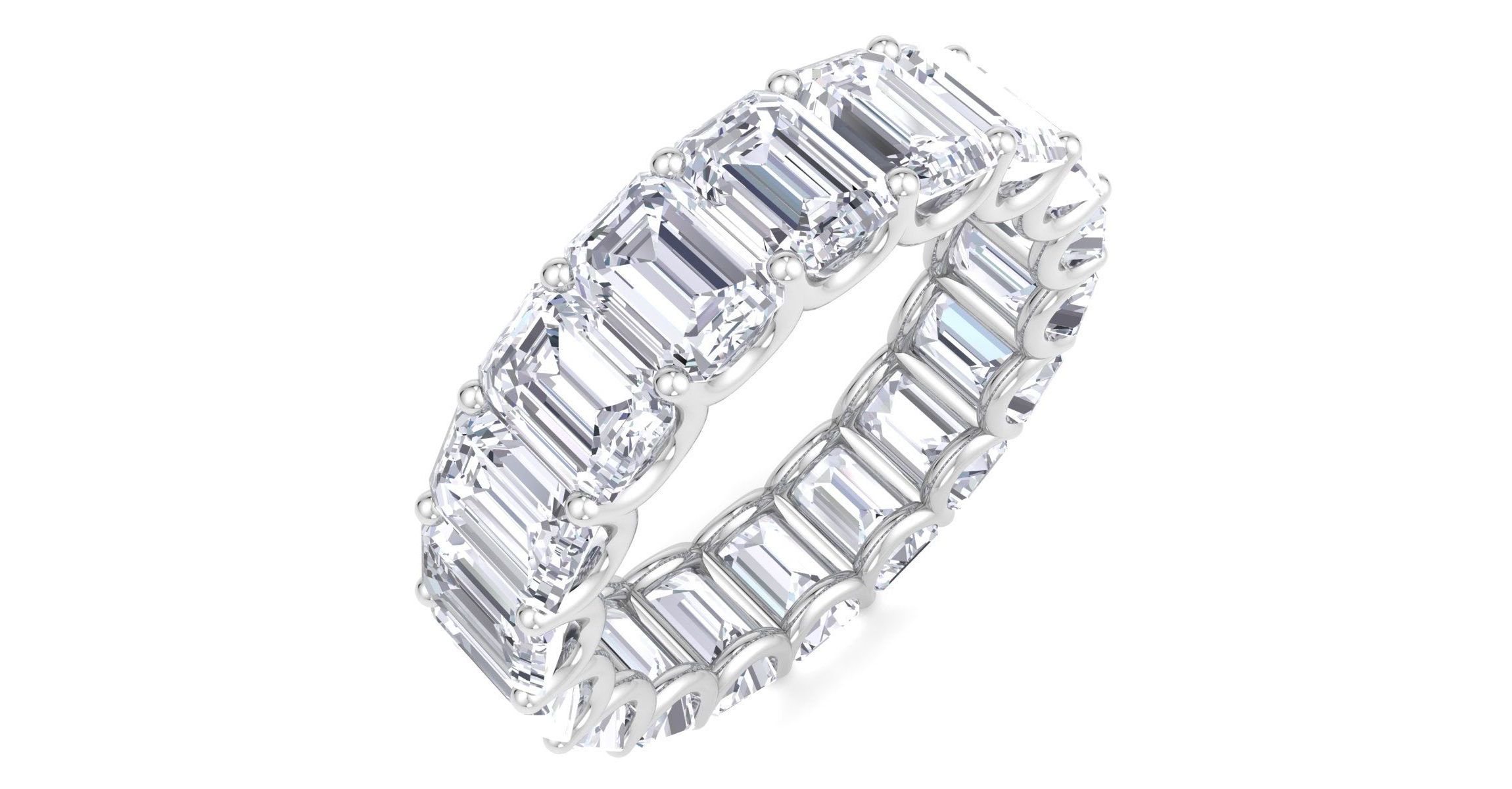 Lab Created 8 ct. t.w. Emerald Cut Lab Grown Diamond Eternity Ring In 14 Karat Gold