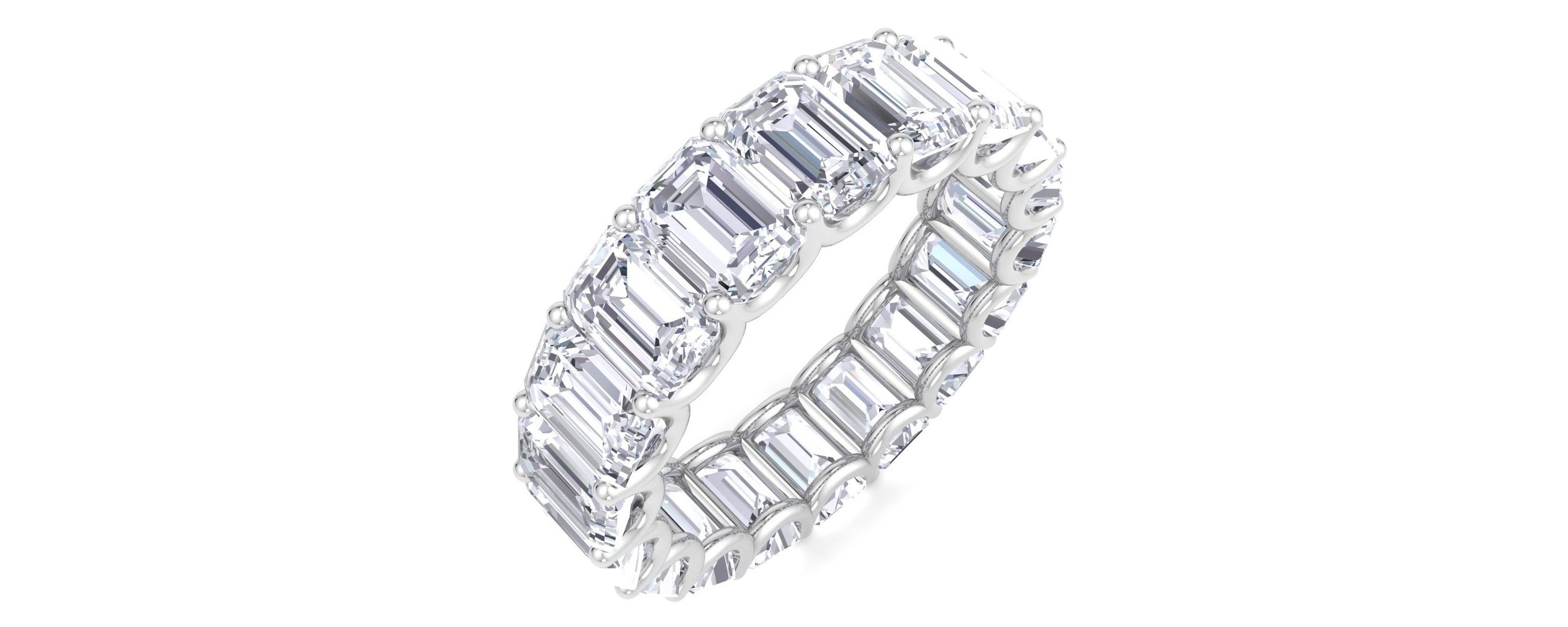 Lab Created 8 ct. t.w. Emerald Cut Lab Grown Diamond Eternity Ring In 14 Karat Gold