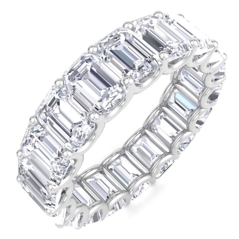 Lab Created 8 ct. t.w. Emerald Cut Lab Grown Diamond Eternity Ring In 14 Karat Gold