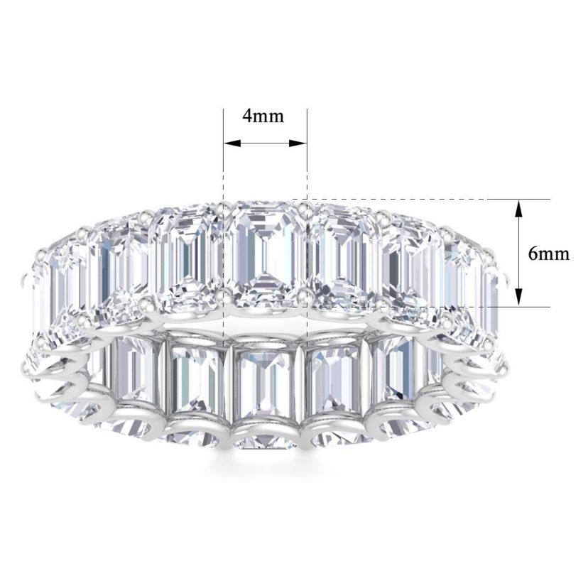 Lab Created 8 ct. t.w. Emerald Cut Lab Grown Diamond Eternity Ring In 14 Karat Gold