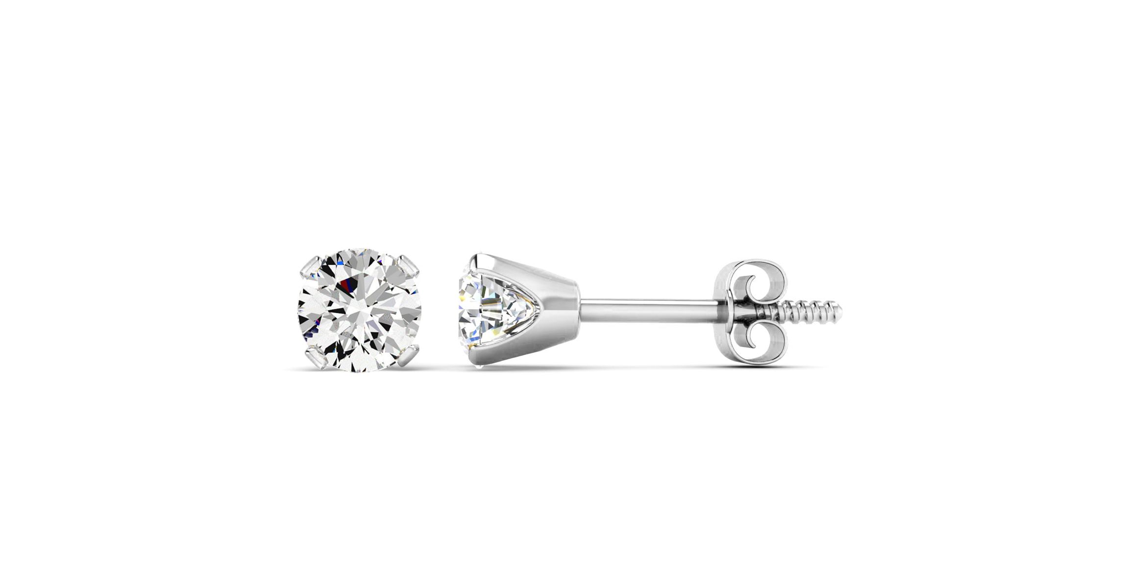 1 ct. t.w. Moissanite Screw Back Stud Earrings In 14K Gold