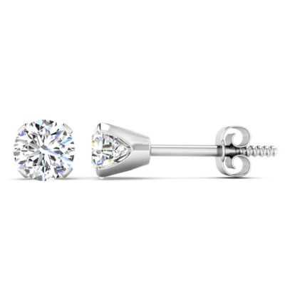 Lab Created 1/ Carat Grown Diamond Stud Earrings 14K White Gold