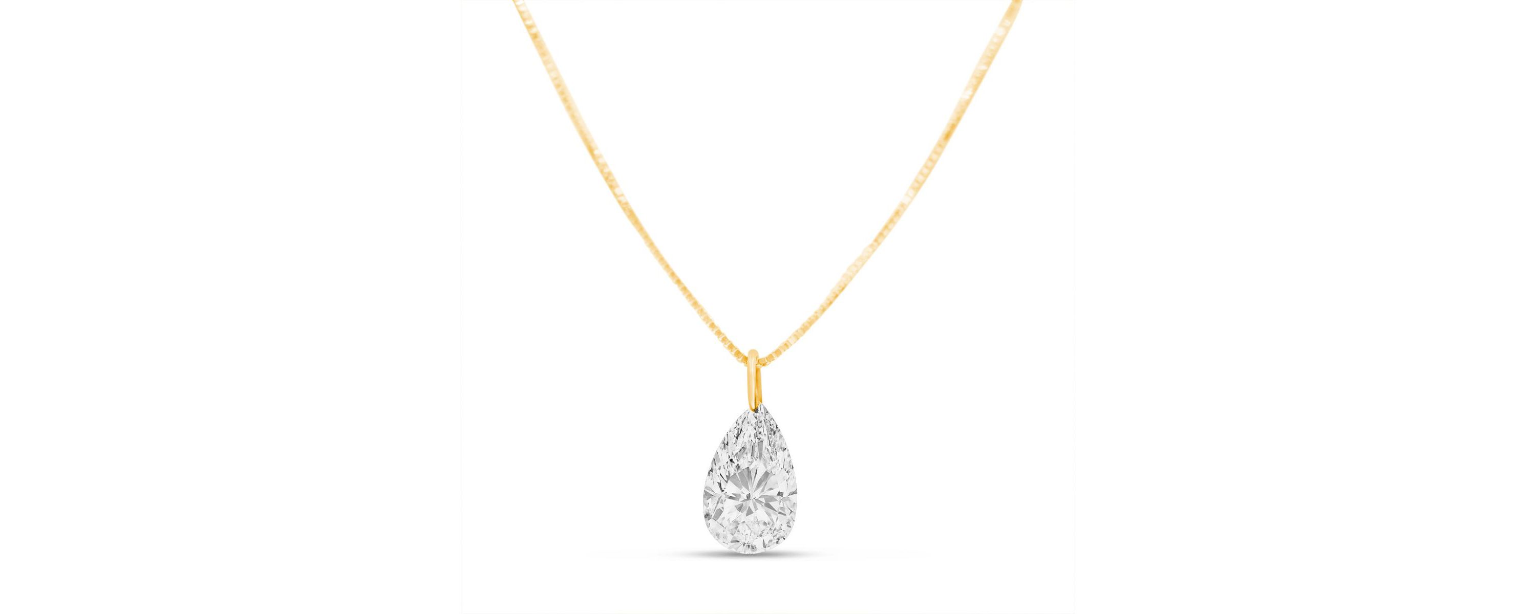 Lab Created 1 ct. t.w. Lab Grown Diamond Pear Shape Solitaire Necklace In 14K Gold