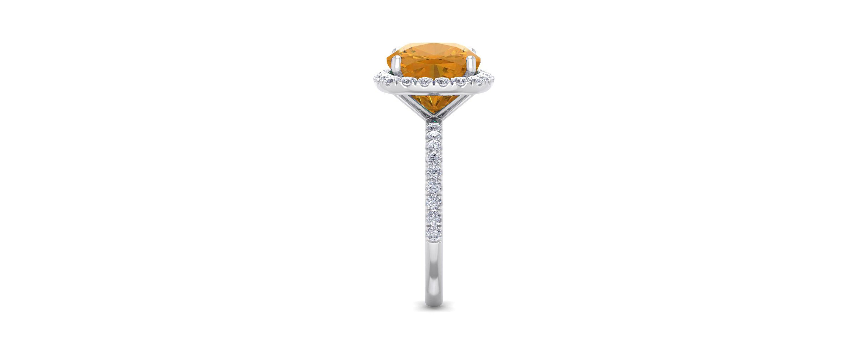 5 1/2 ct. t.w. Cushion Cut Citrine and Double Halo Diamond Ring In Sterling Silver