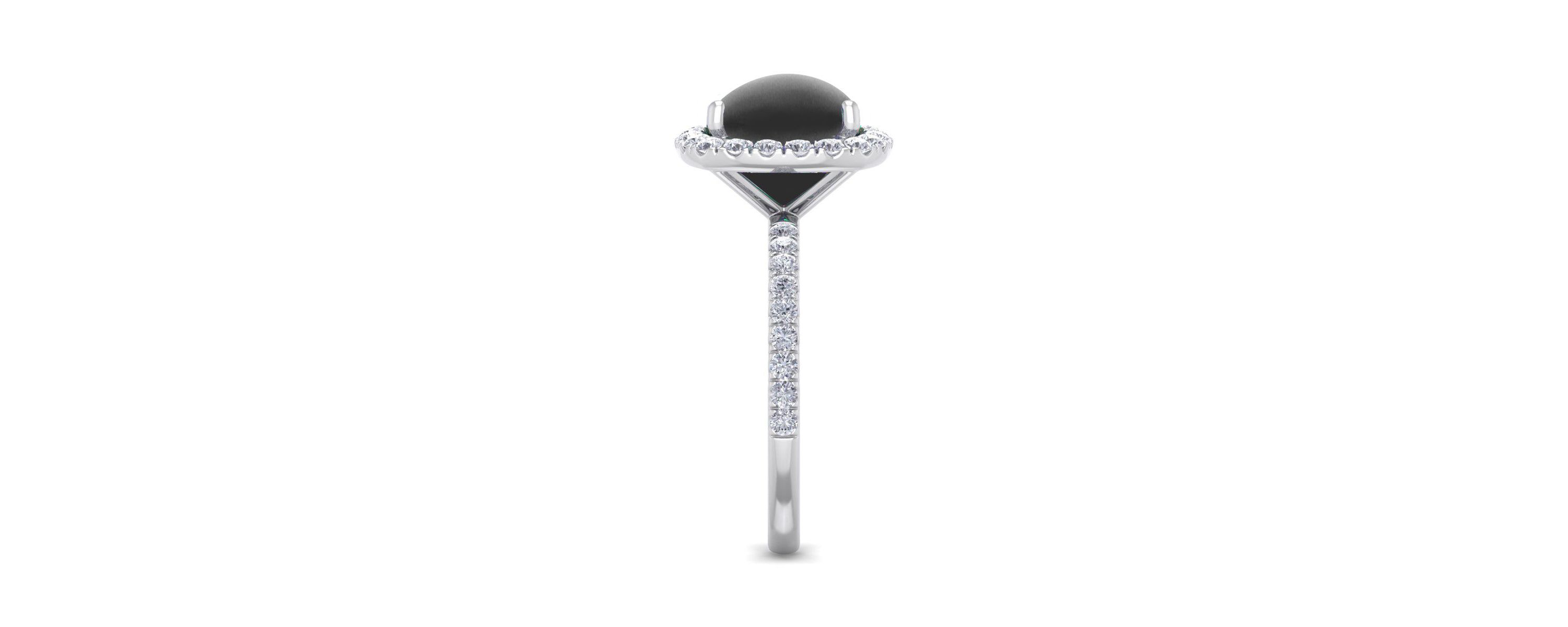 5 1/2 ct. t.w. Cushion Cut Black Onyx and Double Halo Diamond Ring In Sterling Silver