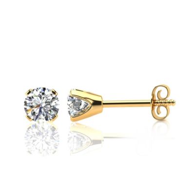 Belk & Co Lab Created 1 Carat Lab Grown Diamond Stud Earrings In 14K Yellow Gold