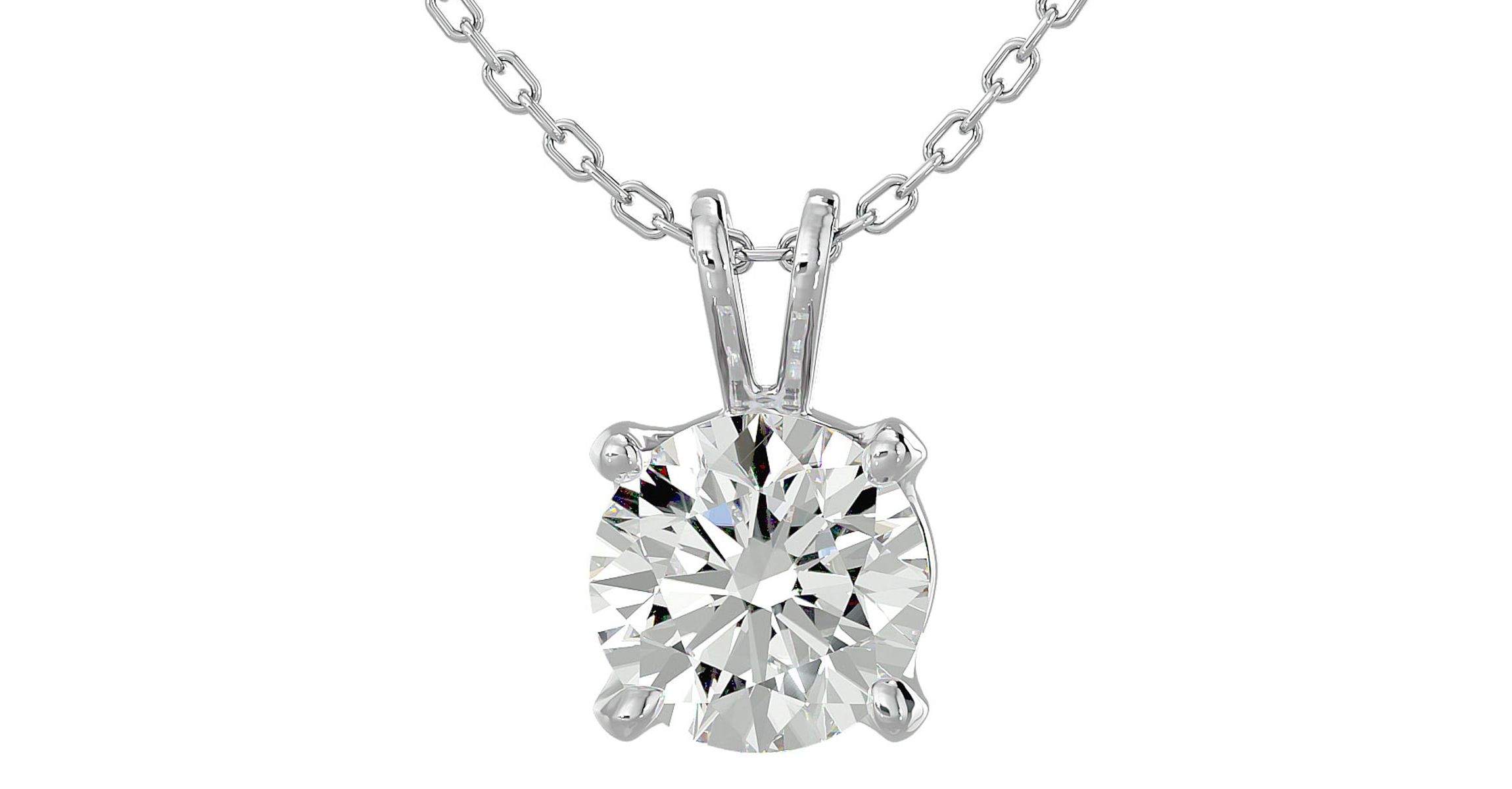 2 ct. t.w. Round Brilliant Moissanite Necklace in 14 Karat Gold