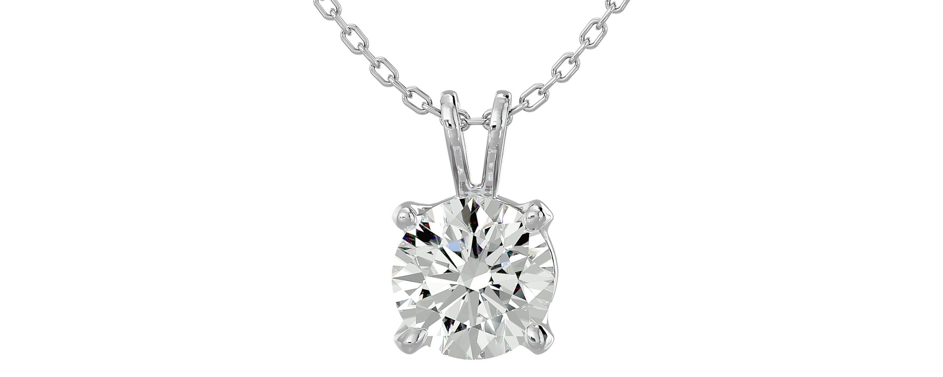 2 ct. t.w. Round Brilliant Moissanite Necklace in 14 Karat Gold