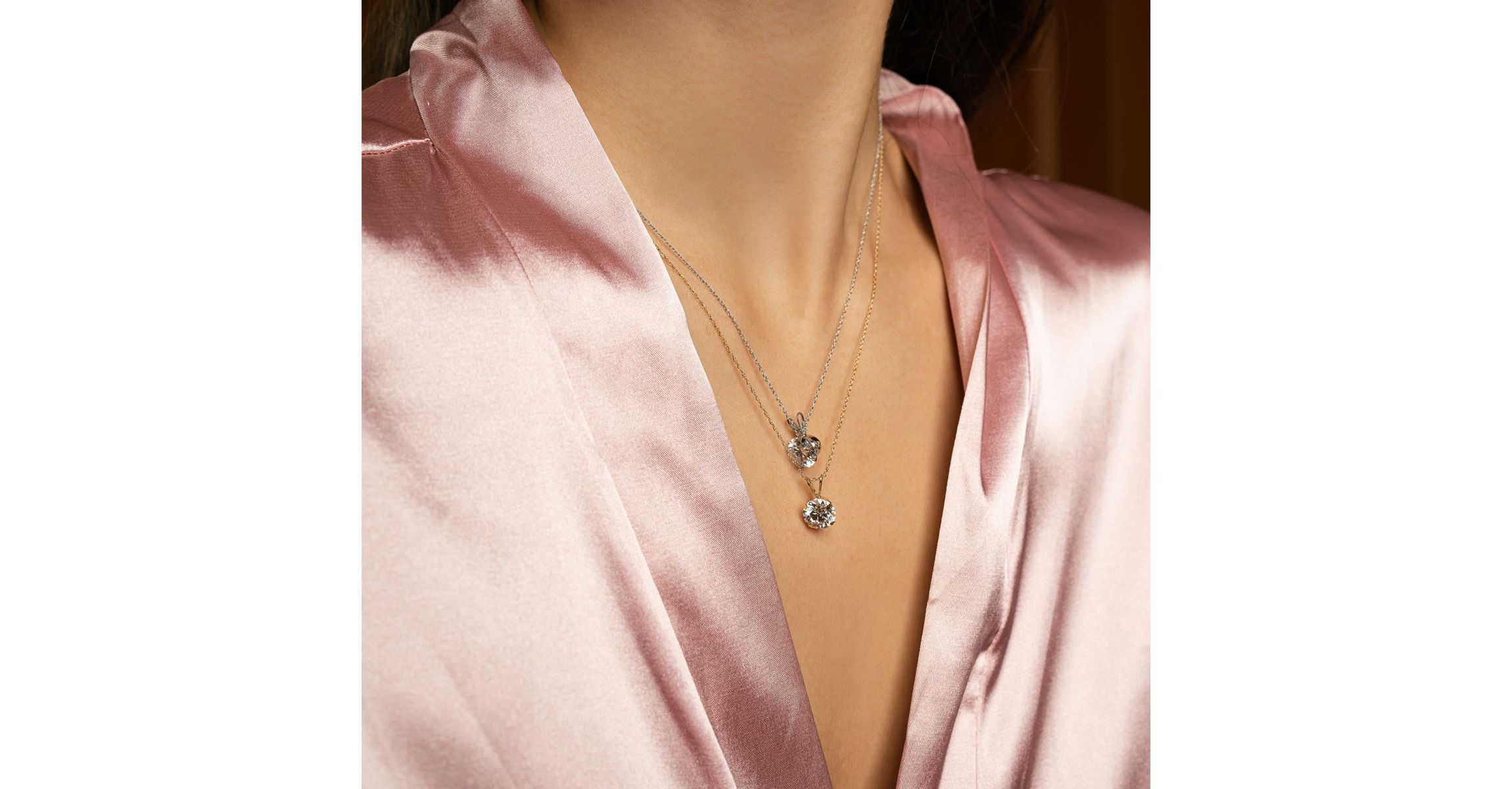 2 ct. t.w. Round Brilliant Moissanite Necklace in 14 Karat Gold