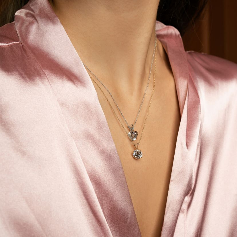 2 ct. t.w. Round Brilliant Moissanite Necklace in 14 Karat Gold
