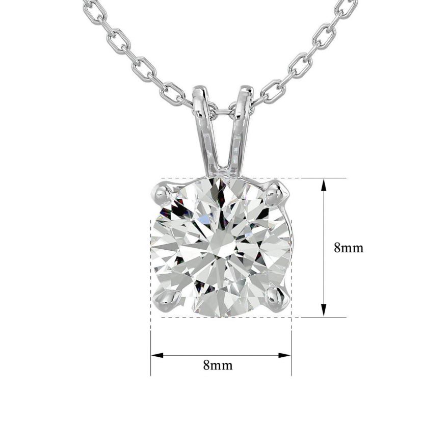 2 ct. t.w. Round Brilliant Moissanite Necklace in 14 Karat Gold