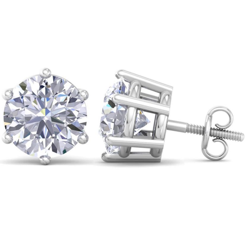 Lab Created 1 1/2 ct. t.w. Lab Grown Diamond Earrings In 14 Karat Gold, 6-Prong Setting
