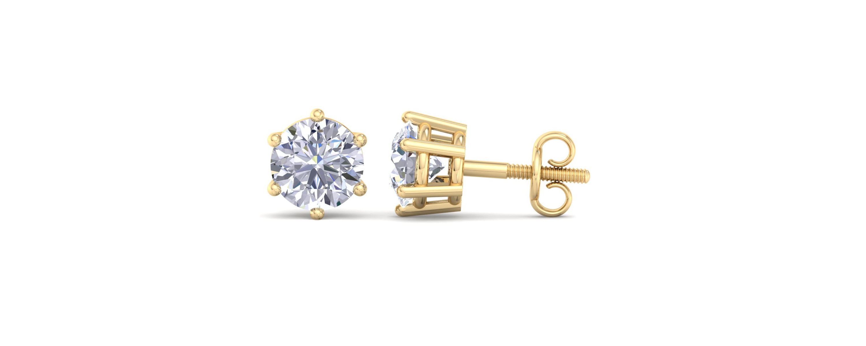 Lab Created 10 ct. t.w. Lab Grown Diamond Earrings In 14 Karat Gold, 6-Prong Setting