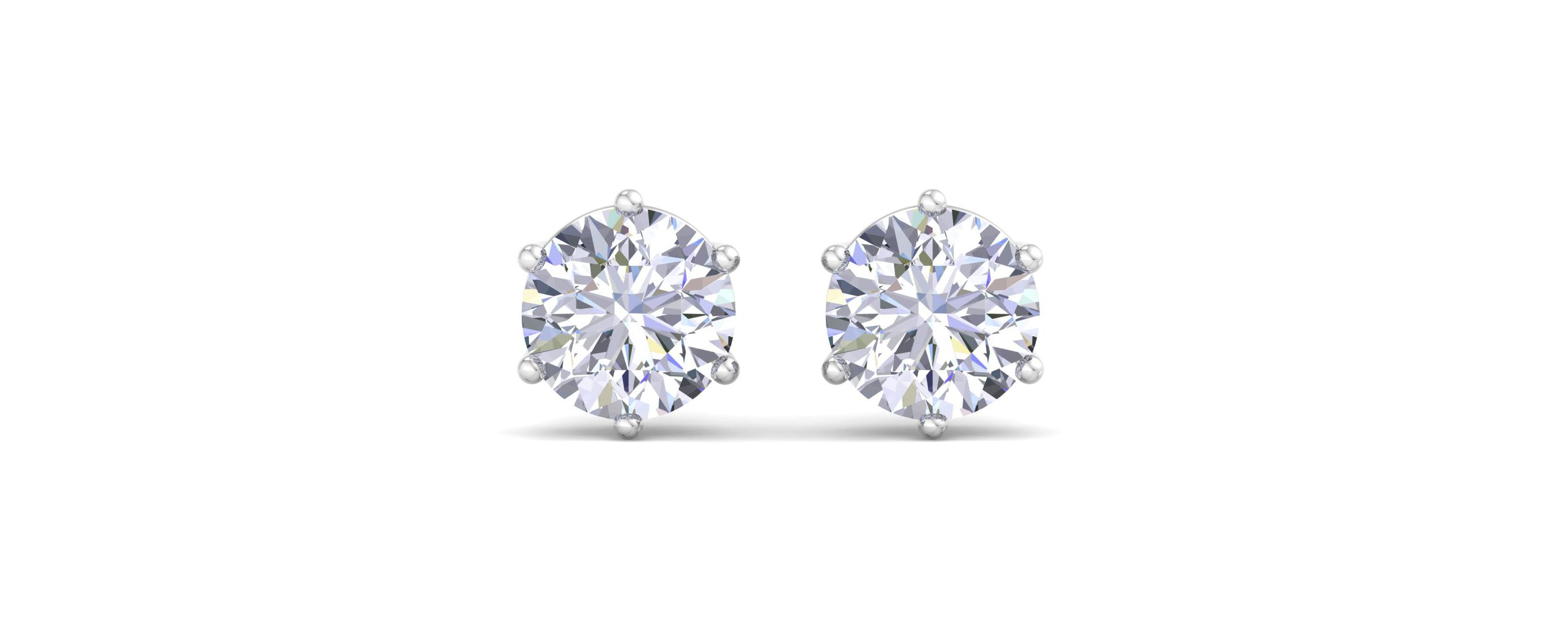 Lab Created 1 1/2 ct. t.w. Lab Grown Diamond Earrings In 14 Karat Gold, 6-Prong Setting