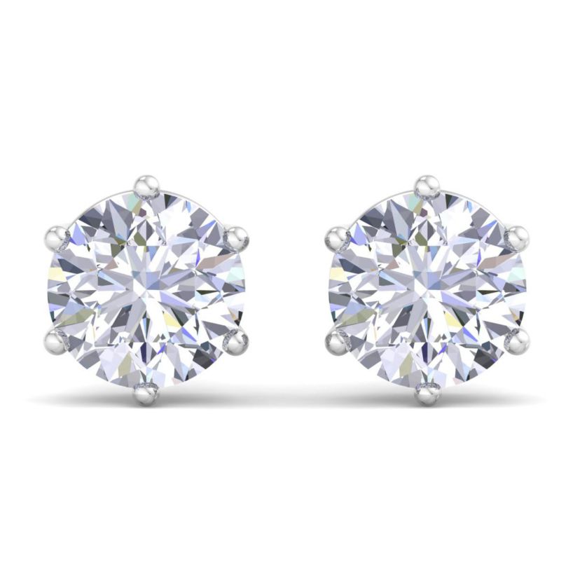Lab Created 1 1/2 ct. t.w. Lab Grown Diamond Earrings In 14 Karat Gold, 6-Prong Setting