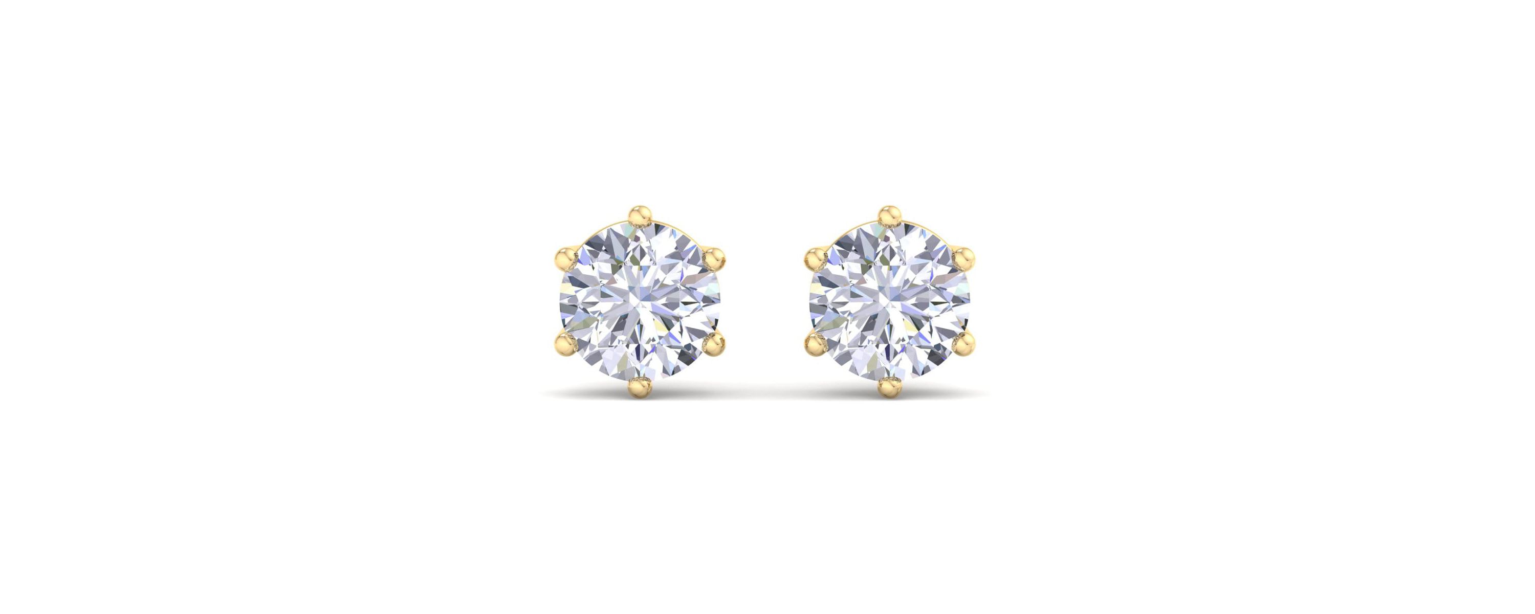 Lab Created 10 ct. t.w. Lab Grown Diamond Earrings In 14 Karat Gold, 6-Prong Setting