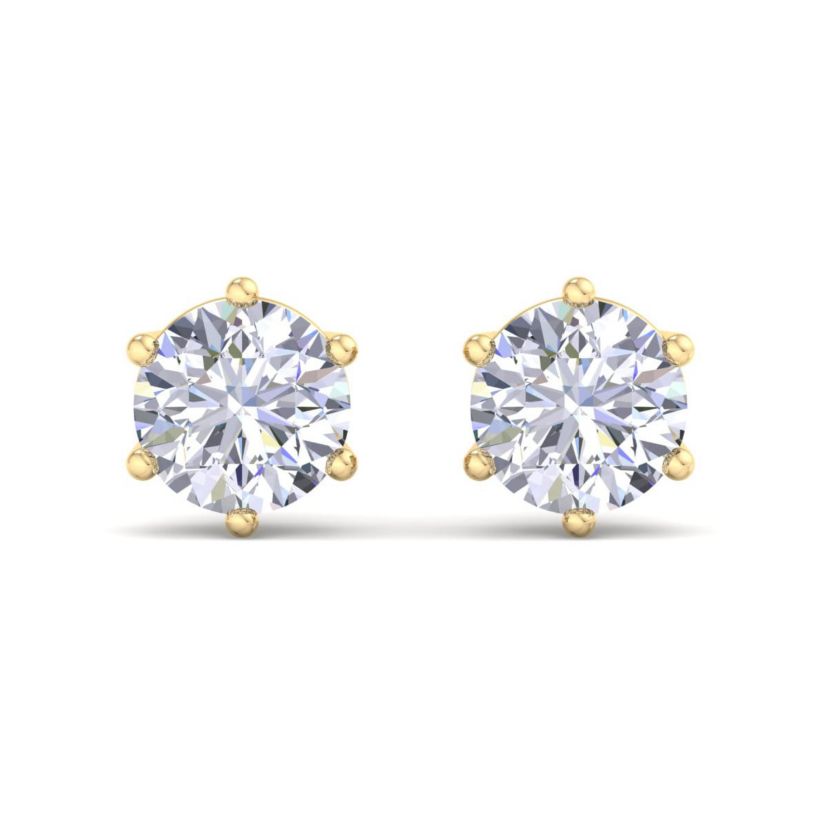 Lab Created 10 ct. t.w. Lab Grown Diamond Earrings In 14 Karat Gold, 6-Prong Setting