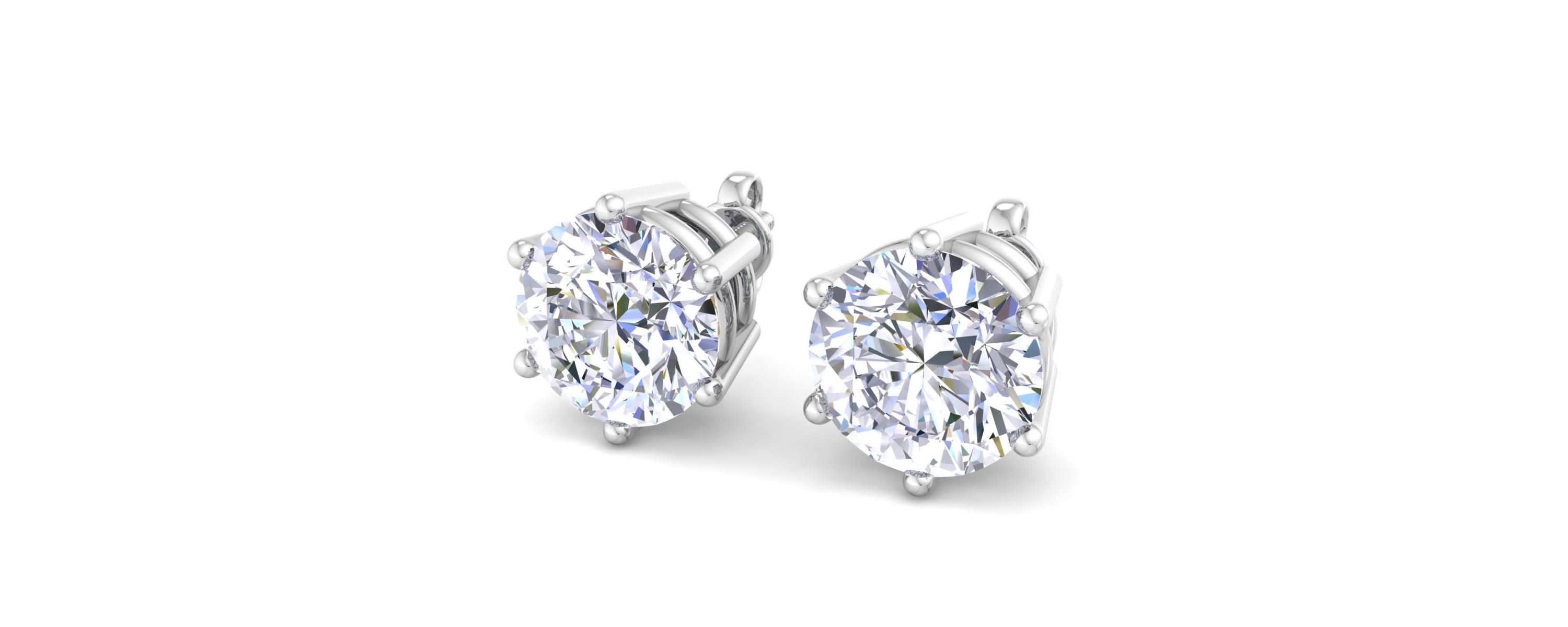 Lab Created 1 1/2 ct. t.w. Lab Grown Diamond Earrings In 14 Karat Gold, 6-Prong Setting