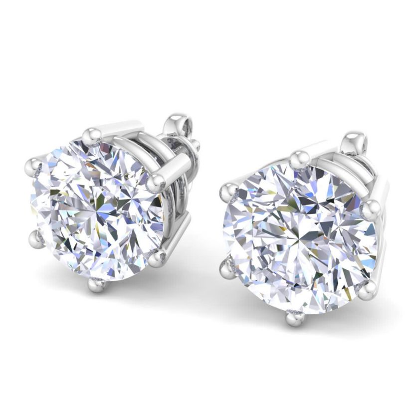 Lab Created 1 1/2 ct. t.w. Lab Grown Diamond Earrings In 14 Karat Gold, 6-Prong Setting