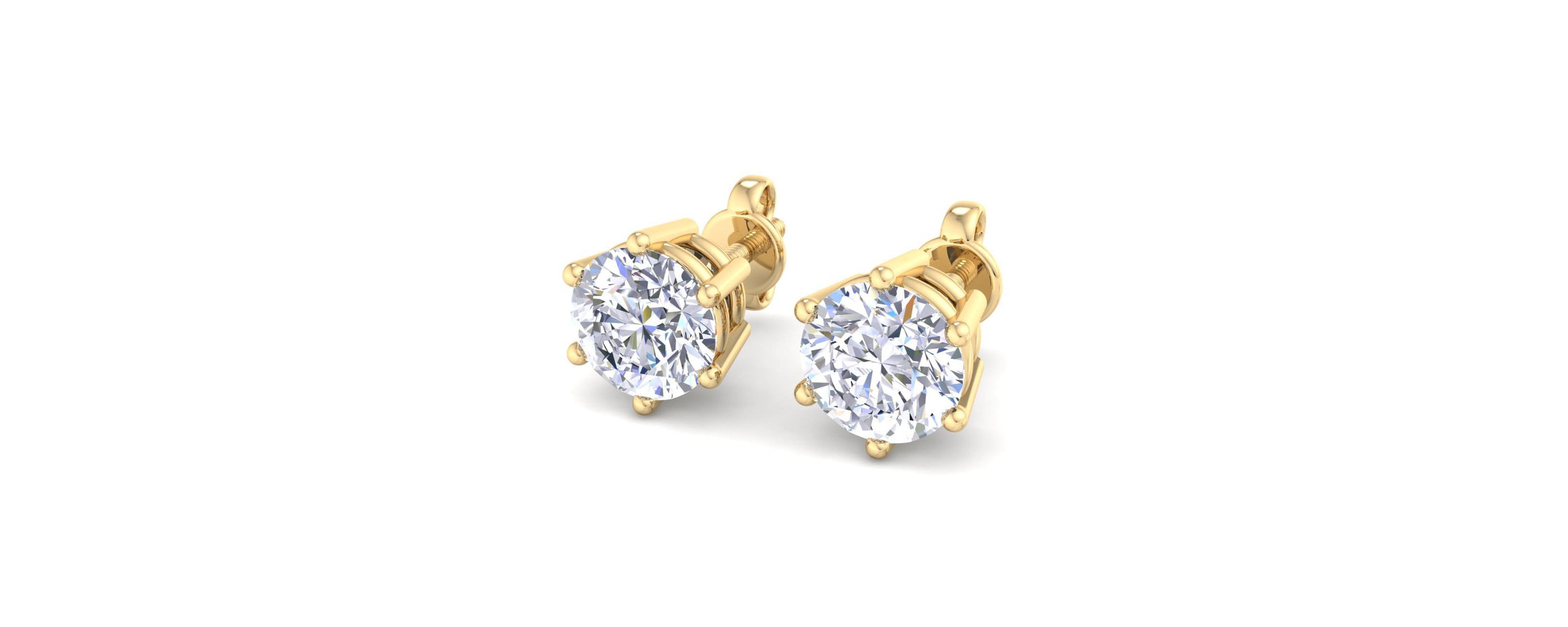 Lab Created 10 ct. t.w. Lab Grown Diamond Earrings In 14 Karat Gold, 6-Prong Setting