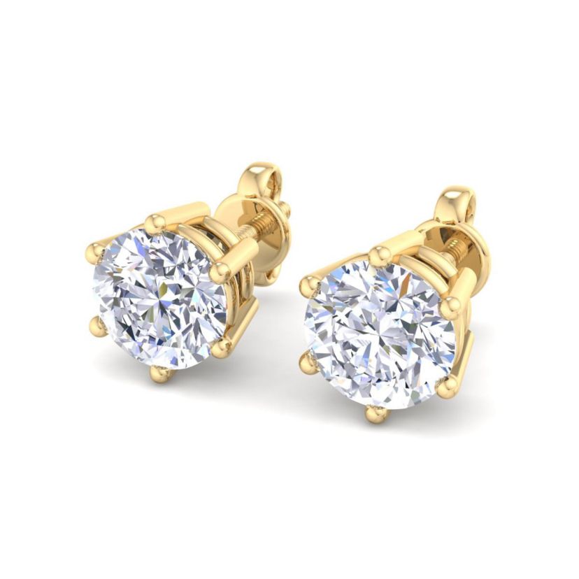 Lab Created 10 ct. t.w. Lab Grown Diamond Earrings In 14 Karat Gold, 6-Prong Setting