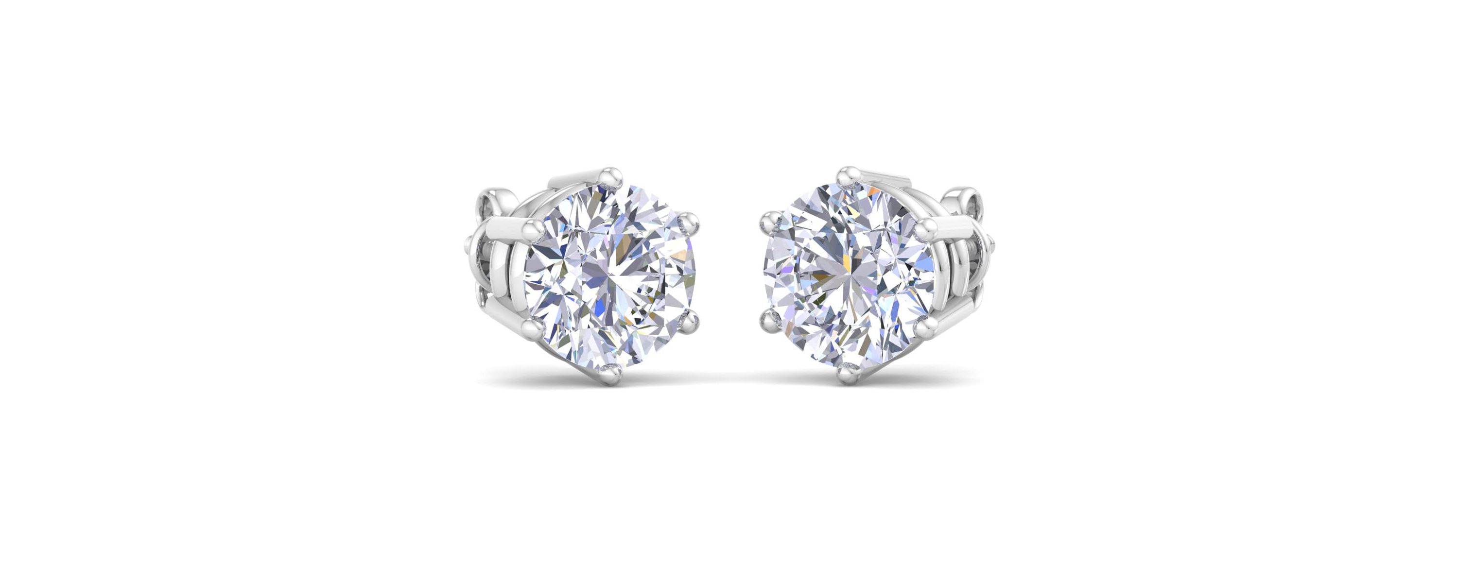 Lab Created 1 1/2 ct. t.w. Lab Grown Diamond Earrings In 14 Karat Gold, 6-Prong Setting