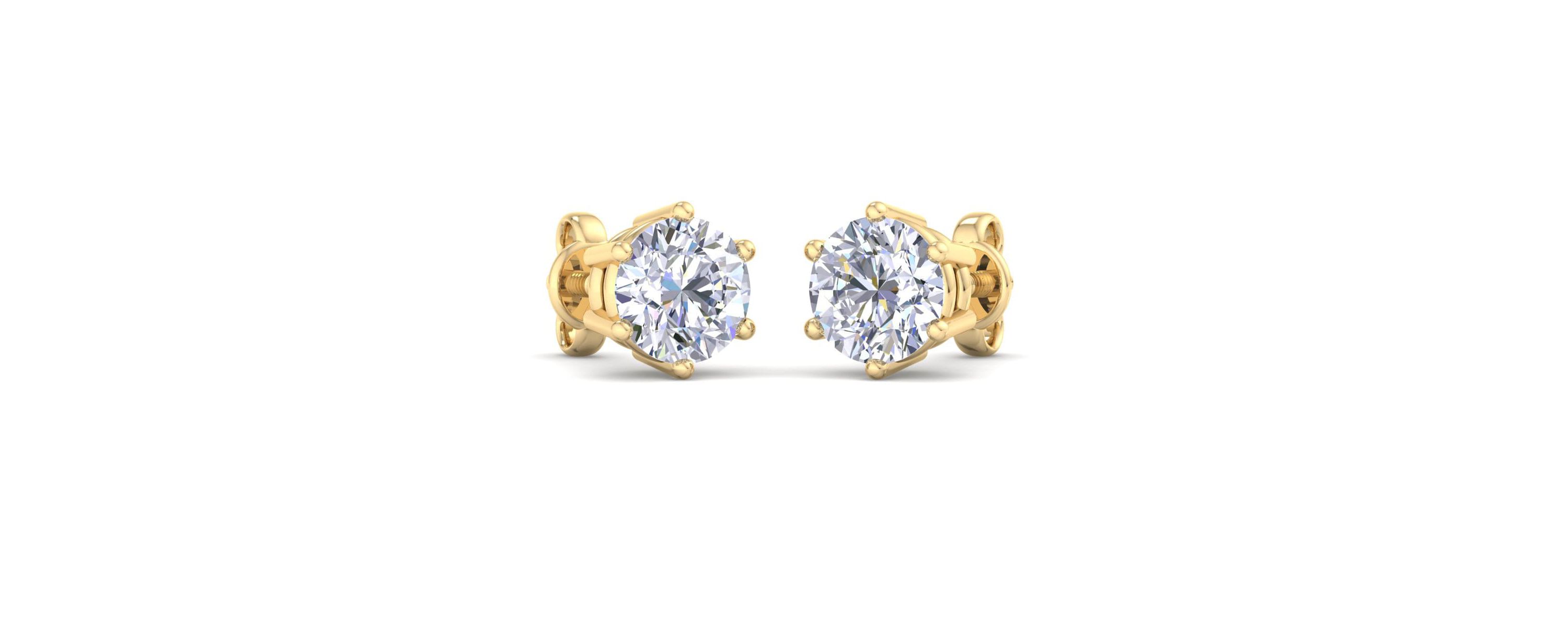 Lab Created 10 ct. t.w. Lab Grown Diamond Earrings In 14 Karat Gold, 6-Prong Setting