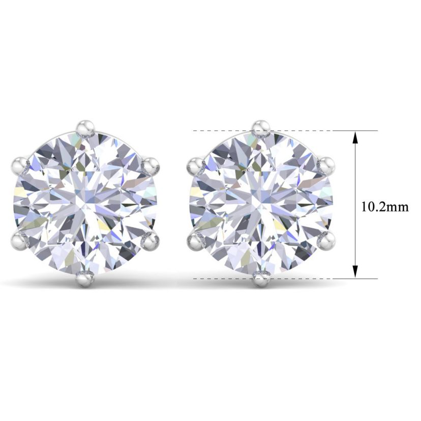 Lab Created 1 1/2 ct. t.w. Lab Grown Diamond Earrings In 14 Karat Gold, 6-Prong Setting