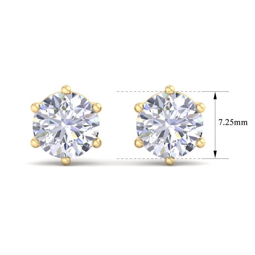 Lab Created 10 ct. t.w. Lab Grown Diamond Earrings In 14 Karat Gold, 6-Prong Setting