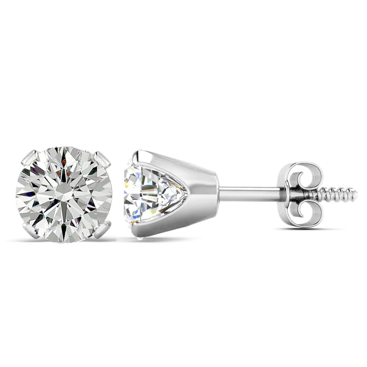2 ct. t.w. Moissanite Stud Earrings Set In 14 Karat Gold
