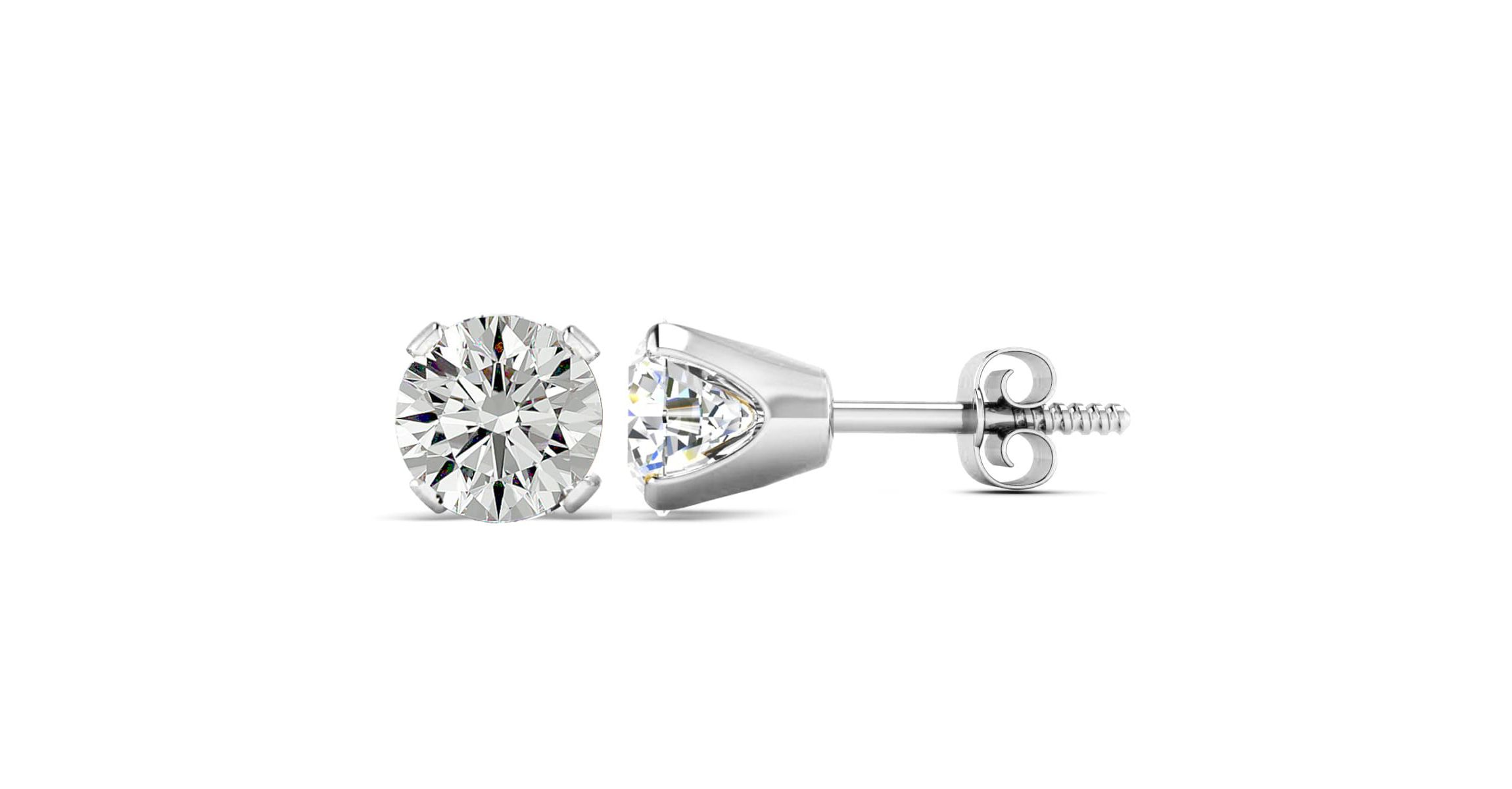 2 ct. t.w. Moissanite Stud Earrings Set In 14 Karat Gold