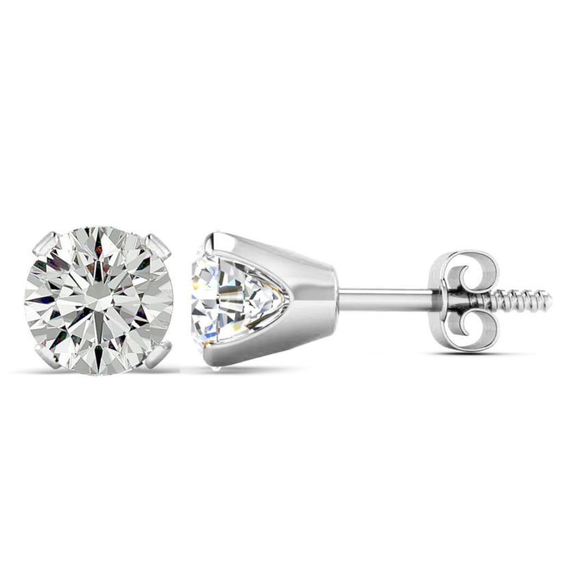 2 ct. t.w. Moissanite Stud Earrings Set In 14 Karat Gold