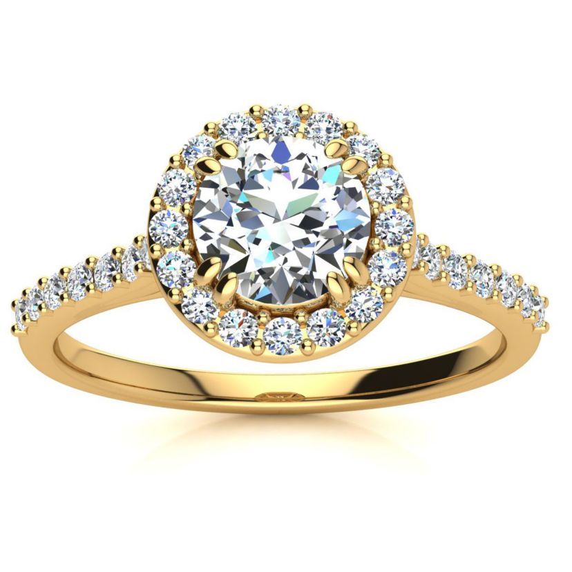 Lab Created 1 ct. t.w. Lab Grown Halo Diamond Engagement Ring In 14K Gold