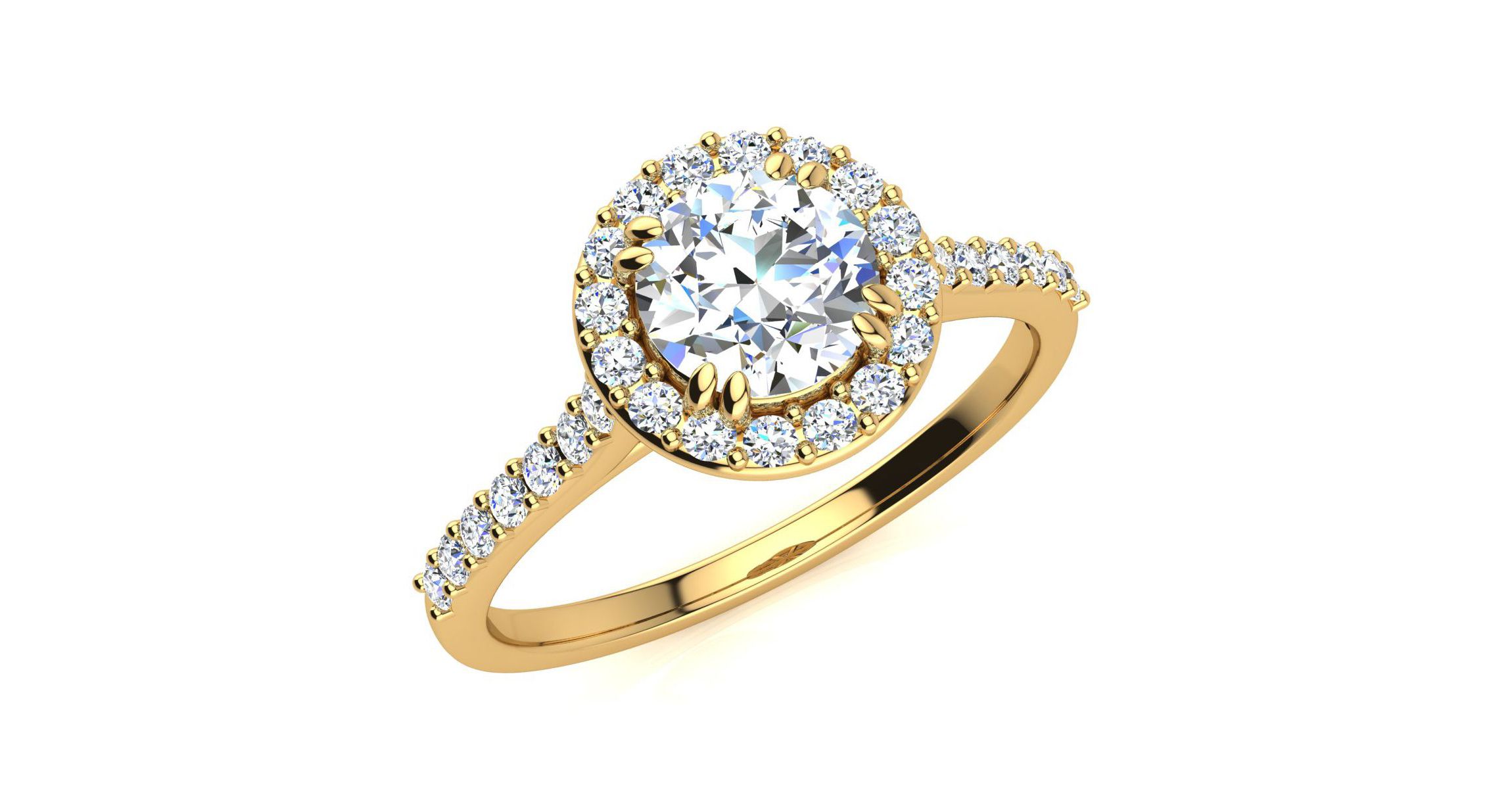 Lab Created 1 ct. t.w. Lab Grown Halo Diamond Engagement Ring In 14K Gold