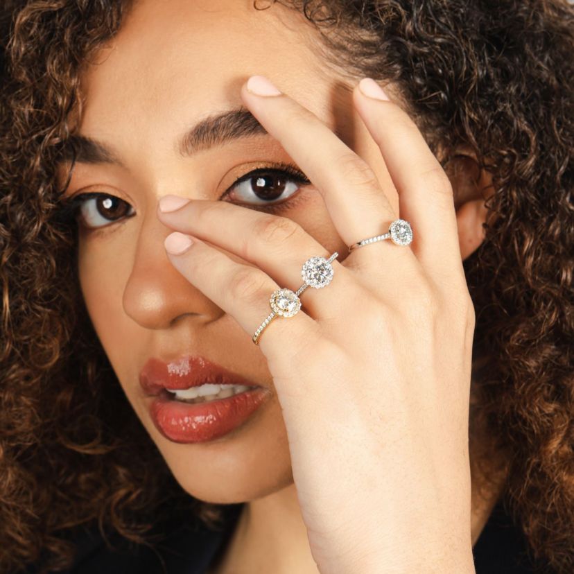Lab Created 1 ct. t.w. Lab Grown Halo Diamond Engagement Ring In 14K Gold