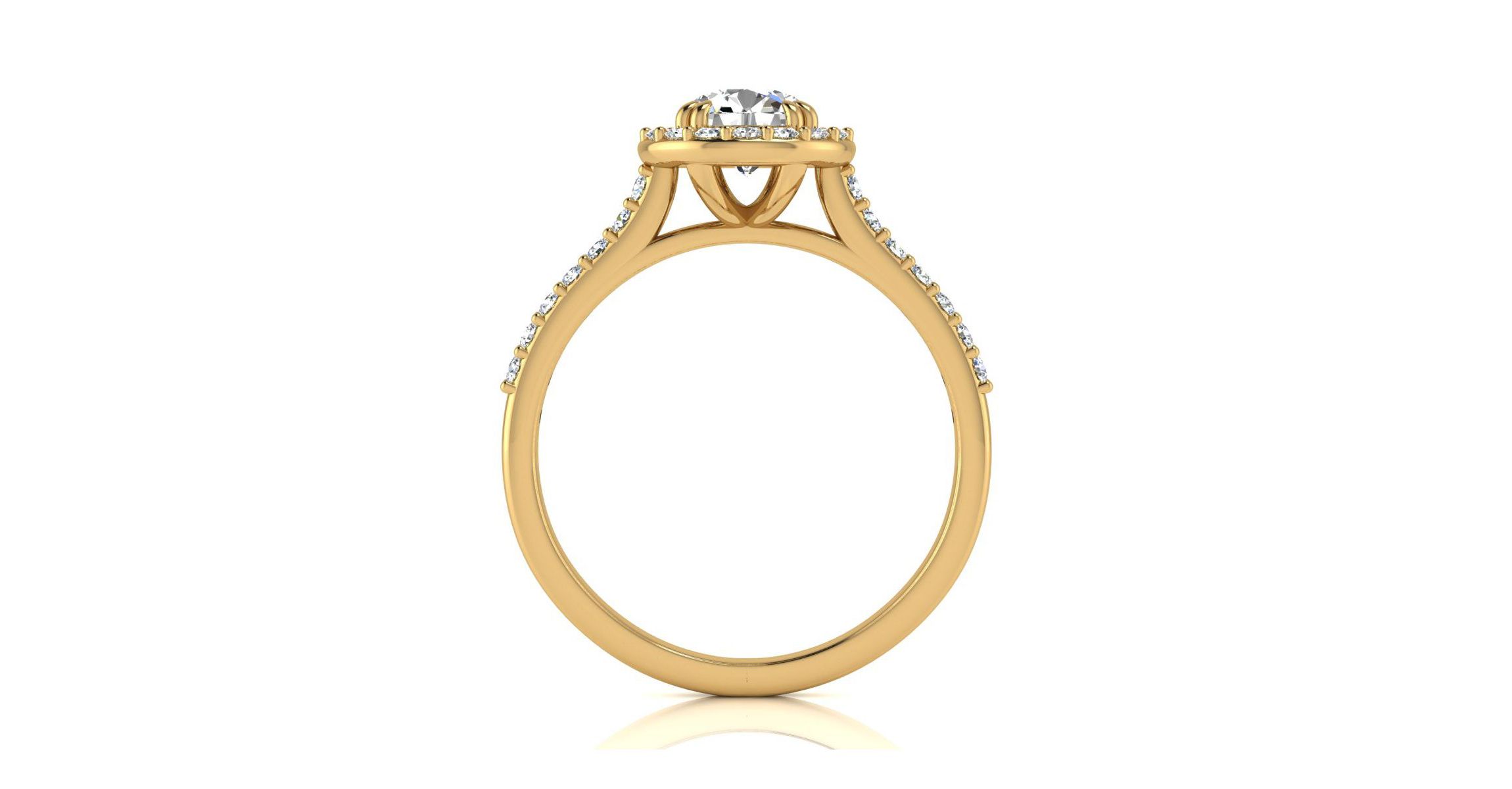 Lab Created 1 ct. t.w. Lab Grown Halo Diamond Engagement Ring In 14K Gold
