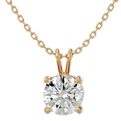 Belk & Co 1 ct. t.w. Moissanite Necklace in Solid 14K Gold, Yellow