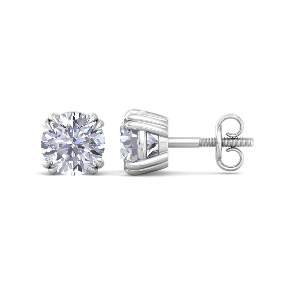 Lab Created 8 ct. t.w. Lab Grown Diamond Earrings In 14 Karat Gold, Double Prong Setting