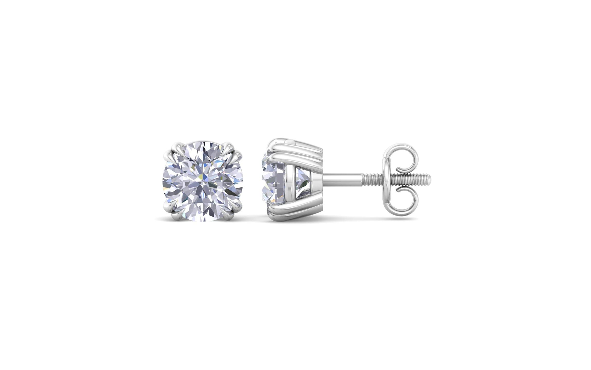 Lab Created 10 ct. t.w. Lab Grown Diamond Earrings In 14 Karat Gold, Double Prong Setting