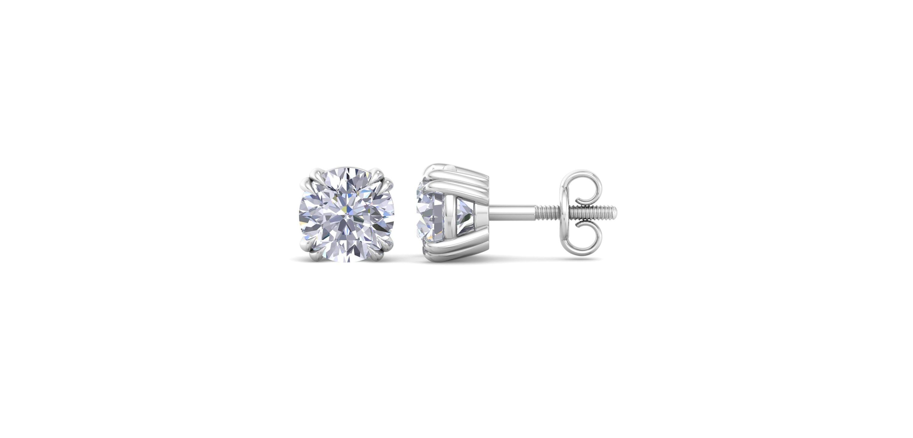 Lab Created 10 ct. t.w. Lab Grown Diamond Earrings In 14 Karat Gold, Double Prong Setting