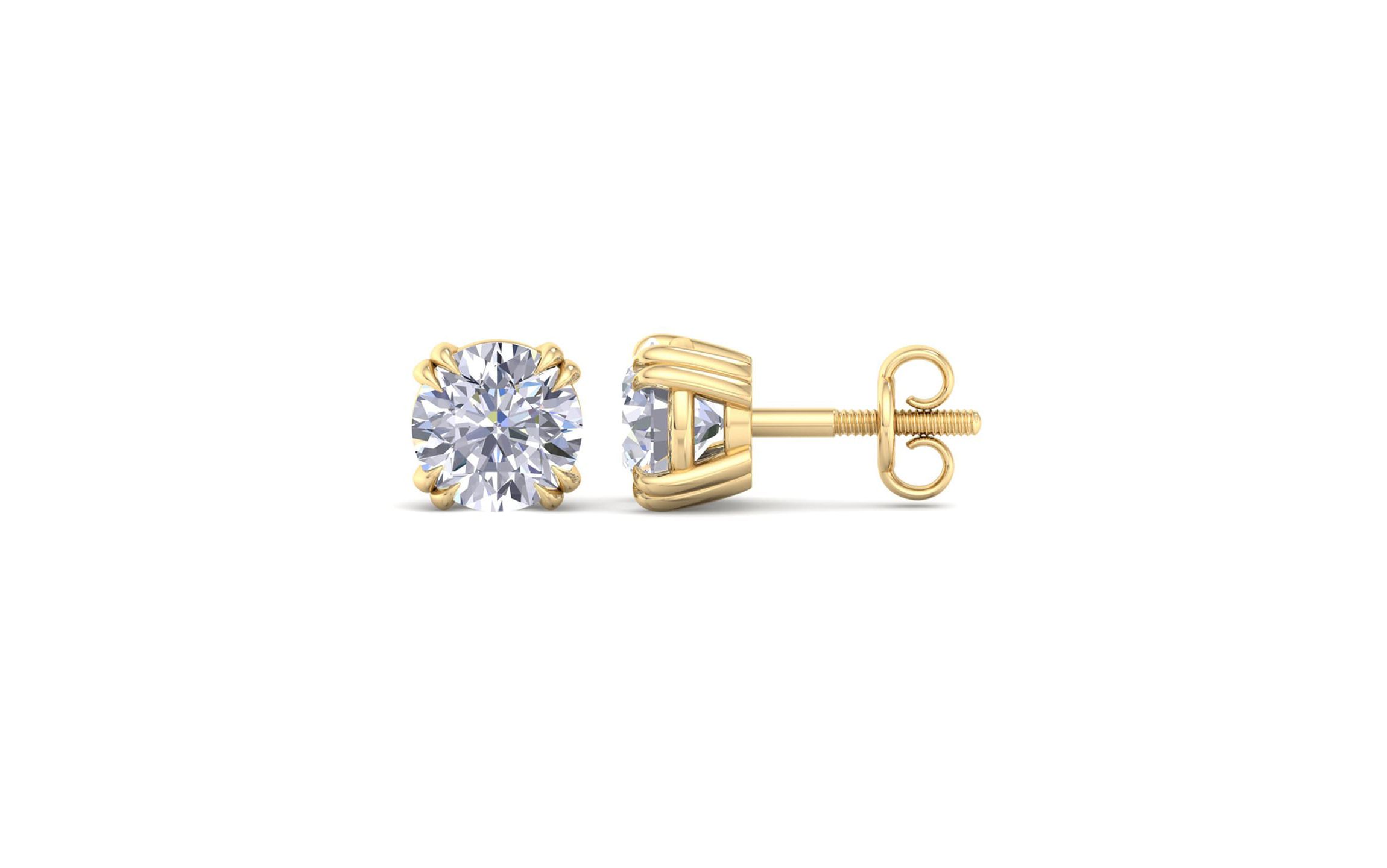 Lab Created 6 ct. t.w. Lab Grown Diamond Earrings In 14 Karat Gold, Double Prong Setting